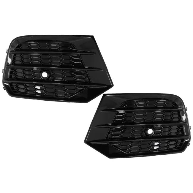 Fog Lamp Covers Side Grilles suitable for Audi Q3 8U Facelift (2014-2017) RS Design Piano Black