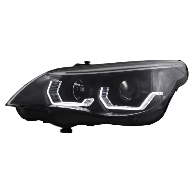 3D LED Angel Eyes Headlights suitable for BMW 5 Series E60 E61 (2003-2007) LCI Design