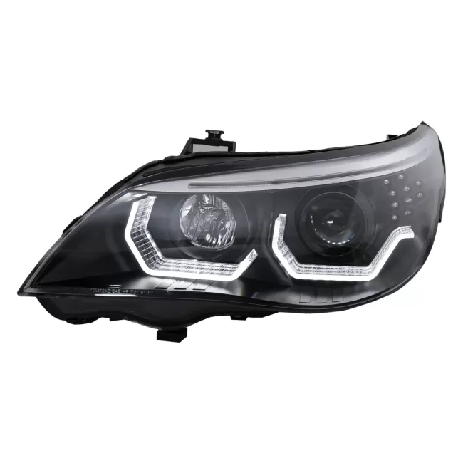 3D LED Angel Eyes Headlights suitable for BMW 5 Series E60 E61 (2003-2007) LCI Design