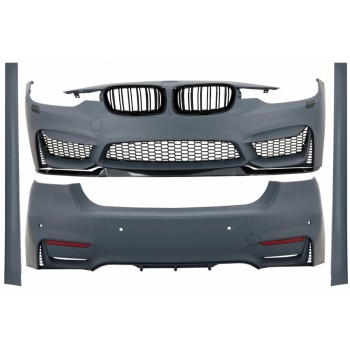 Body Kit with Central Grilles Kidney Double Stripe suitable for BMW 3 Series F30 (2011-2019) M3 CS Look Without Fog Lights