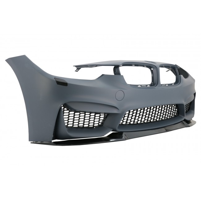 Body Kit with Central Grilles Kidney Double Stripe suitable for BMW 3 Series F30 (2011-2019) M3 CS Look Without Fog Lights