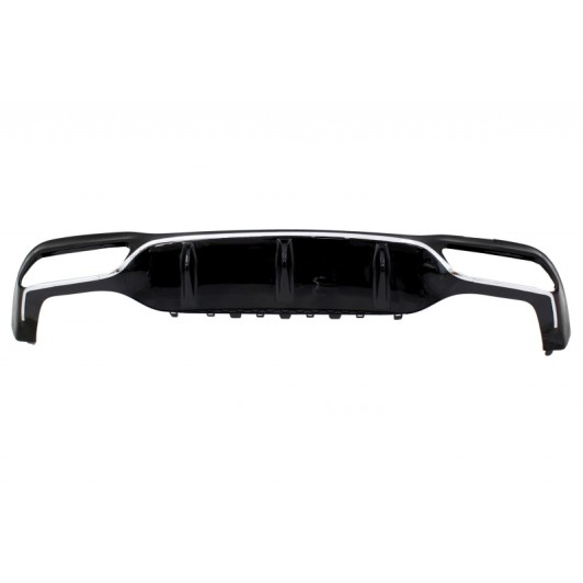 Rear Bumper Air Diffuser with Exhaust Muffler Tips Chrome Edition suitable for Mercedes E-Class W213 AMG Line (2016-2019) E63 Design