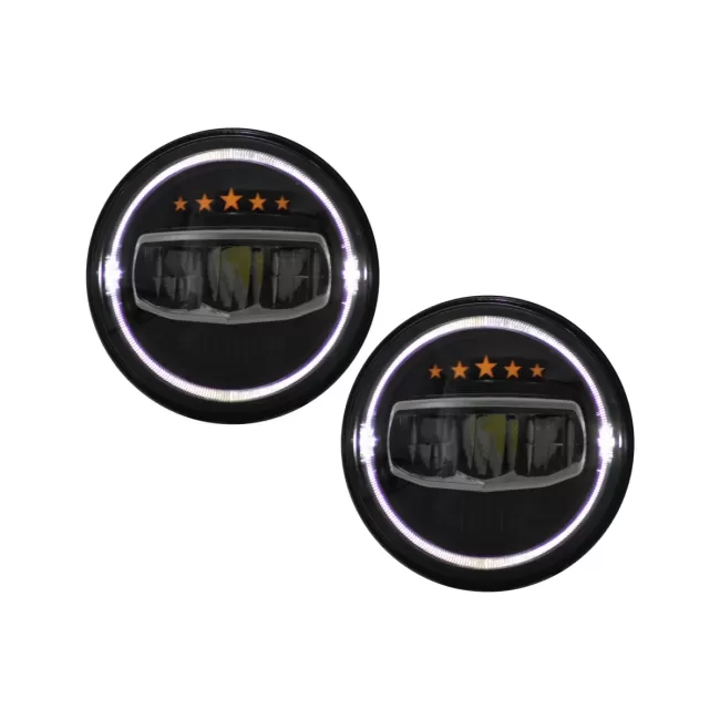 7 Inch CREE LED Headlights Angel Eye Halo DRL suitable for Jeep Wrangler JK TJ LJ JL (1997-2017) 5 Stars Design