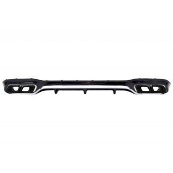 Rear Bumper Air Diffuser with Exhaust Muffler Tips Black suitable for Mercedes E-Class W213 AMG Line (2016-2019) E63 Design