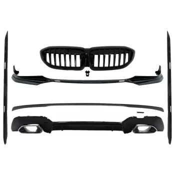 Complete Body Kit Extensions suitable for BMW 3 Series G20 Sedan (2018-2022) M340i Design Silver Tips