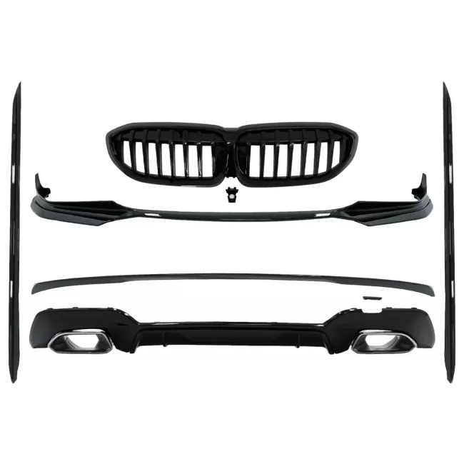 Complete Body Kit Extensions suitable for BMW 3 Series G20 Sedan (2018-2022) M340i Design Silver Tips