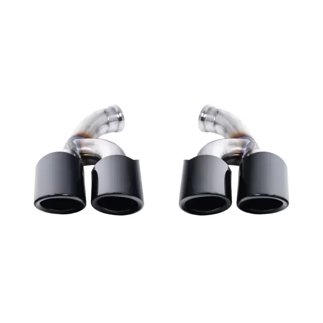 Exhaust Muffler Tips suitable for Porsche Cayenne 92A Facelift (10/2014-2017) GTS Design Piano Black