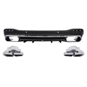 Rear Diffuser with Exhaust Muffler Tips suitable for Mercedes GLE W167 SUV V167 Sport Line (2019-Up) GLE 63 Design
