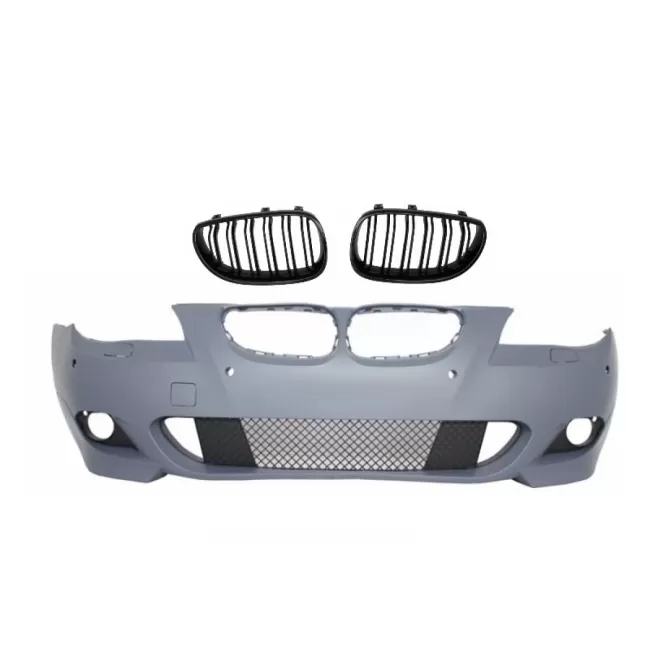Front Bumper with Central Kidney Grilles suitable for BMW 5 Series E60 E61 (2007-2010) M-Technik Design Without Fog lights