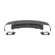 Rear Bumper Air Diffuser with Exhaust Muffler Tips Chrome suitable for Mercedes CLA W117 (2013-2018) Facelift CLA45 Carbon Design