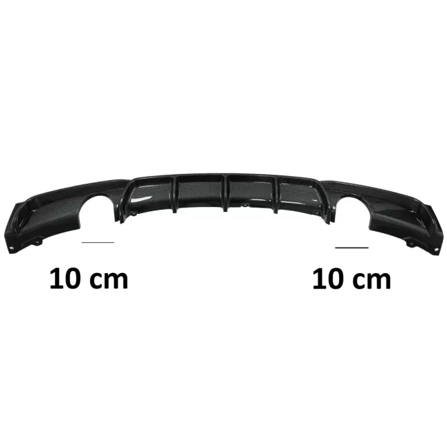 Rear Bumper Spoiler Valance Diffuser Double Outlet for Single Exhaust suitable for BMW 3 Series F30 F31 (2011-2019) M Performance Design Carbon Film Coating