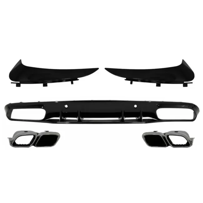 Bumper Valance Diffuser with Rear Bumper Flaps suitable for Mercedes C-Class C205 A205 Coupe Cabriolet (2014-2019) Facelift C63S Design