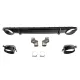Rear Bumper Valance Diffuser with Exhaust Tips suitable for Audi A4 B8 Limousine Avant Pre Facelift (2007-2011) RS4 Design Black