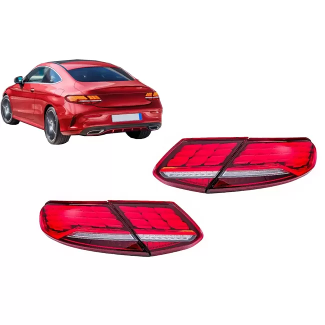 Full LED Taillights suitable for Mercedes C-Class A205 Cabrio C205 Coupe (2016-2023) Dynamic Sequential Turning Light