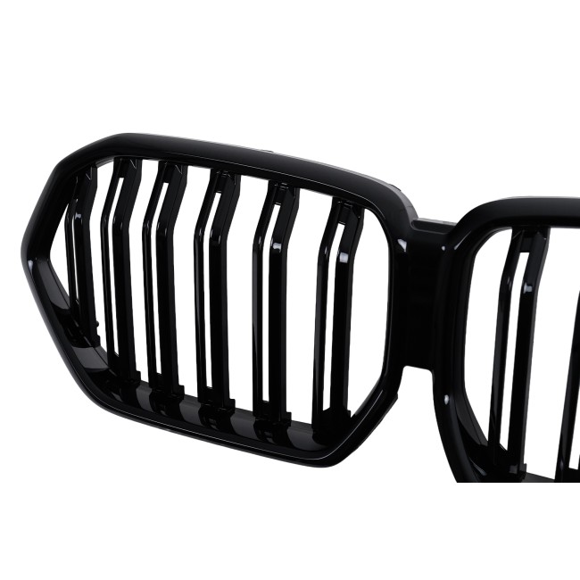 Central Kidney Grilles suitable for BMW X6 G06 (2019-2022) Double Stripe Piano Black