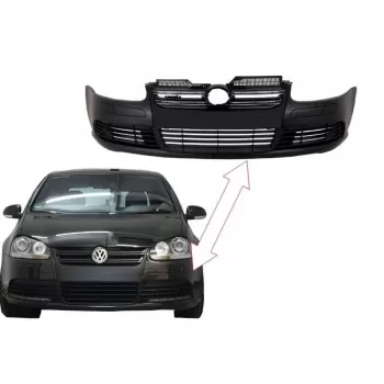 Front Bumper suitable for VW Golf V 5 (2003-2007) Jetta (2005-2010) R32 Piano Glossy Black Grille