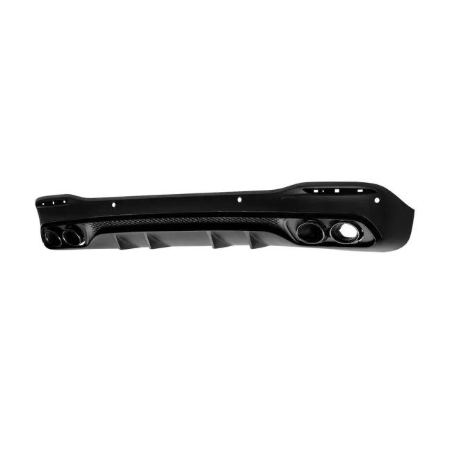 Rear Diffuser with Silver Exhaust Muffler Tips suitable for Mercedes GLE W167 SUV V167 Sport Line (2019-Up) GLE53 Design
