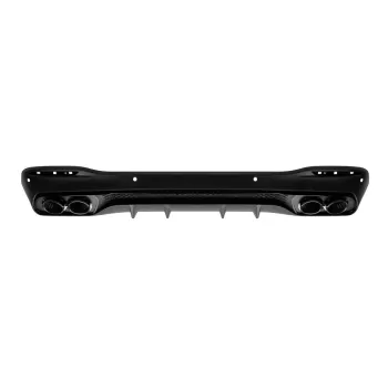 Rear Diffuser with Silver Exhaust Muffler Tips suitable for Mercedes GLE W167 SUV V167 Sport Line (2019-Up) GLE53 Design