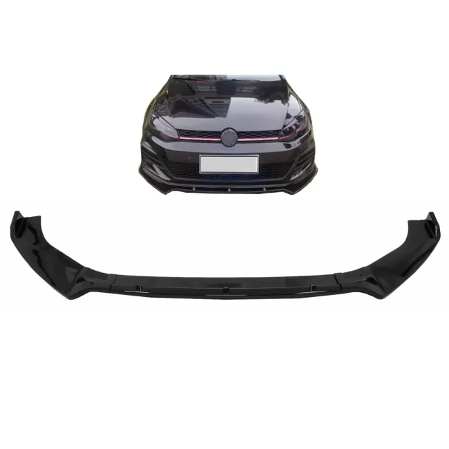 Front Bumper Lip Extension Spoiler suitable for VW Golf 7 GTI 7.5 GTI & R (2013-2020) Piano Black