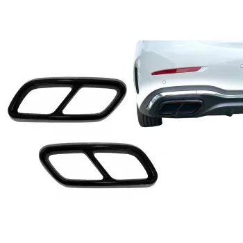 Muffler Tips Frames suitable for Mercedes C-Class W206 S206 Sport Line (2021-Up) Piano Black