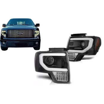 LED Headlights suitable for Ford F150 Mk12 (2008-2014) Black