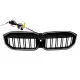 Central Kidney Grilles with LED suitable for BMW I3 G28 (2022-2024) Double Stripe Piano Black