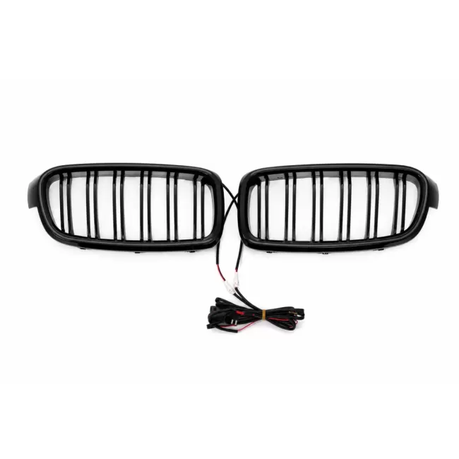 Central Kidney Grilles with LED suitable for BMW 3 Series F30 F31 (2011-2019) Double Stripe
