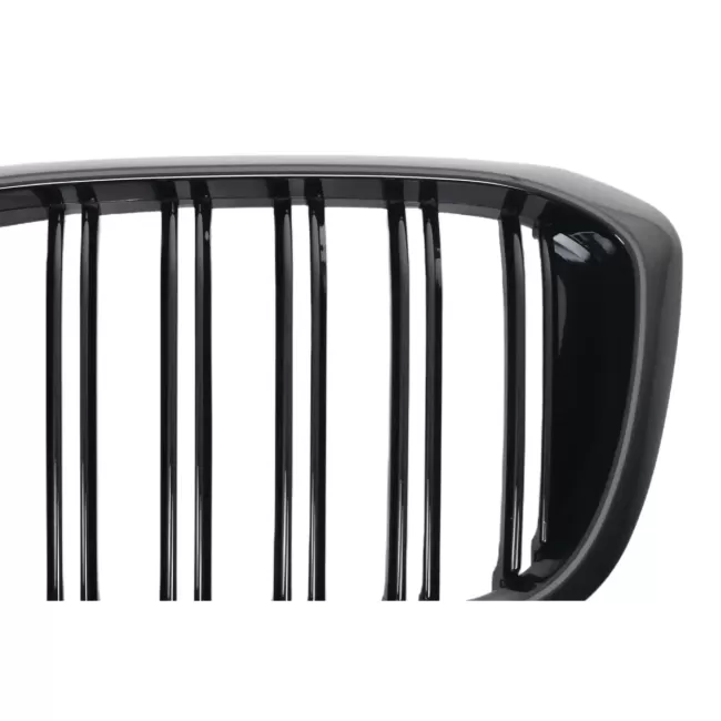 Central Kidney Grilles With LED suitable for BMW X3 G01 (11.2017-2020) X4 G02 (02.2018-2020) Double Stripe Piano Black