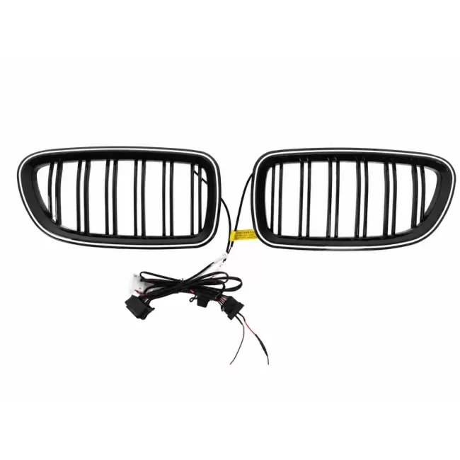 Central Kidney Grilles with LED suitable for BMW 5 Series F10 F11 (2010-2017) Double Stripe