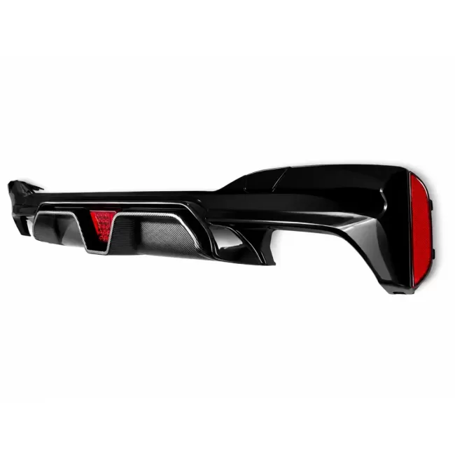 Rear Bumper Diffuser with LED suitable for BMW 5 Series G30 G31 Limousine Touring (2017-2024) M5 Design Carbon Insertion