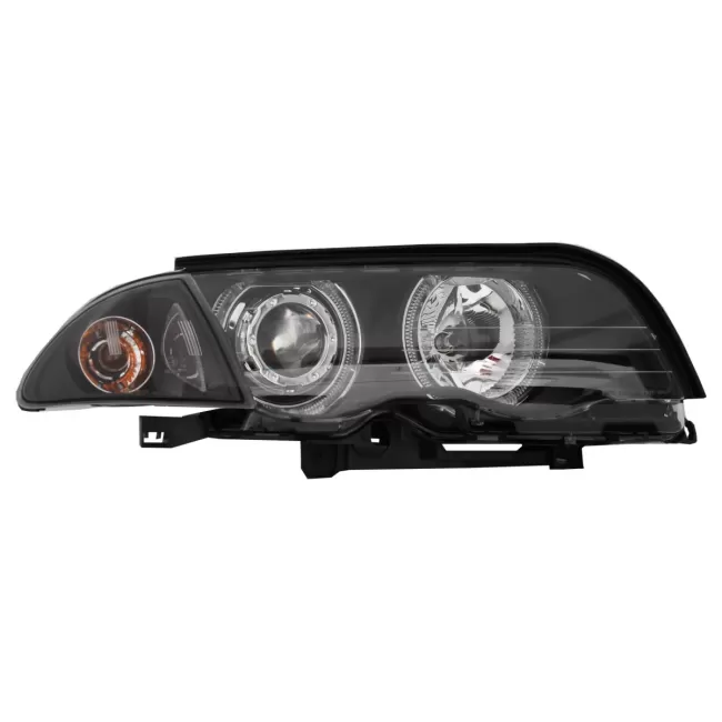 Headlights LED Angel Eyes suitable for BMW E46 Limousine Touring (1998-2001) Black