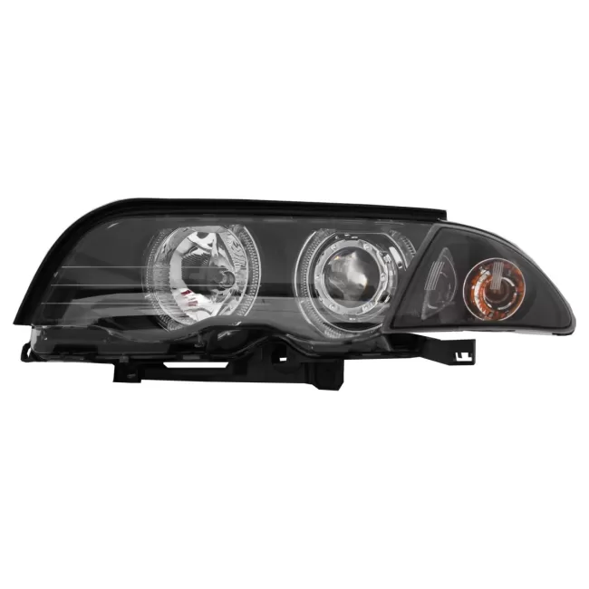 Headlights LED Angel Eyes suitable for BMW E46 Limousine Touring (1998-2001) Black