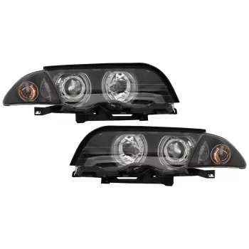 Headlights LED Angel Eyes suitable for BMW E46 Limousine Touring (1998-2001) Black