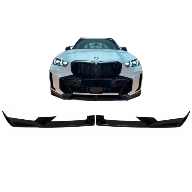 Front Bumper Spoiler Lip suitable for BMW X5 G05 LCI (2023 up) M Sport Piano Black