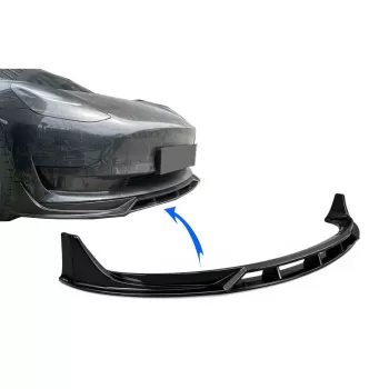 Front Bumper Lip suitable for Tesla Model 3 (2017-2022) Piano Black