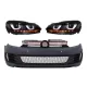 Front Bumper  suitable for VW Golf VI 6 (2008-2013) GTI Look with Headlights Golf 7 3D LED DRL U-Design LED Flowing Turning Light Red Stripe GTI RHD