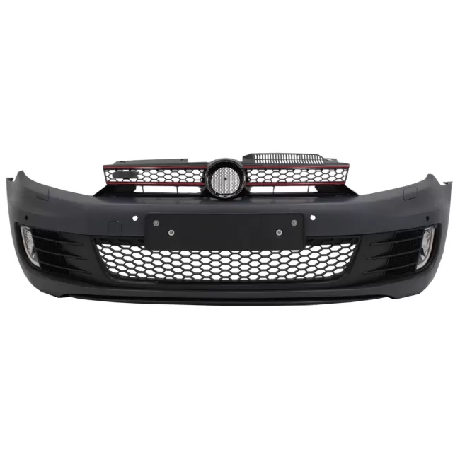 Front Bumper suitable for VW Golf 6 (2008-2013) Look with Osram LED Headlights Xenon Upgrade Red GTI Dynamic Sequential Turning Lights