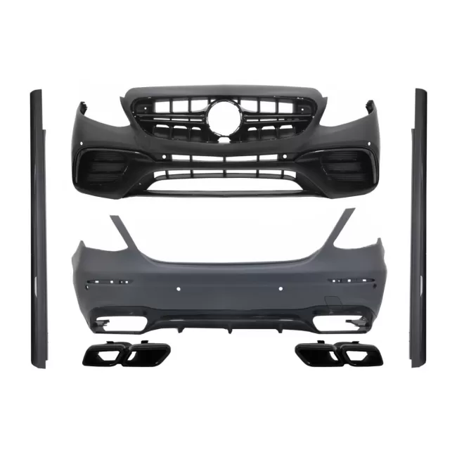 Body Kit suitable for Mercedes E-Class W213 (2016-2019) E63 Design with Exhaust Muffler Tips Black