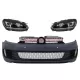 Front Bumper with RHD Headlights LED DRL Flowing Turning Light Chrome suitable for VW Golf VI 6 (2008-2013) GTI U Design