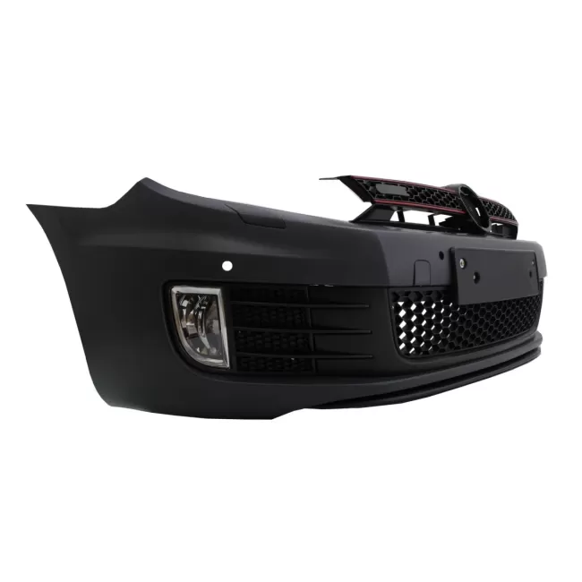Front Bumper with Lip Extension Spoiler Piano Black suitable for VW Golf VI 6 (2008-2013) GTI Look