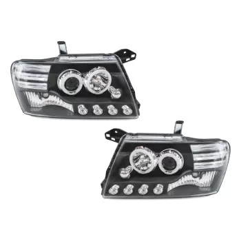 Angel Eyes Headlights suitable for Mitsubishi Pajero V60 (2000-2006) Black