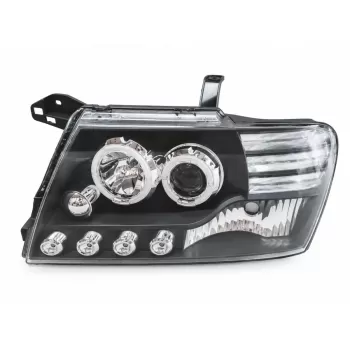 Angel Eyes Headlights suitable for Mitsubishi Pajero V60 (2000-2006) Black