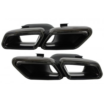 Exhaust Muffler Tips suitable for Mercedes Benz S-Class W222 E-Class W212 S212 Facelift CLS W218 SL-Class R231 E65 S65 SL65 A-Design Black Edition