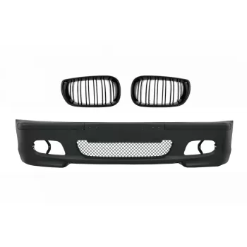 Front Bumper suitable for BMW 3 Series E46 Facelift Sedan Touring (2001-2004) M-Tech Look with Central Grille M Design Piano Black