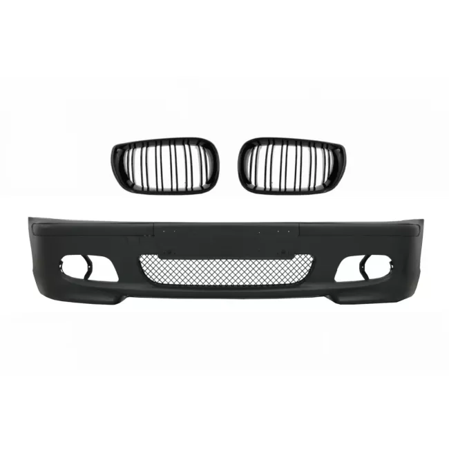 Front Bumper suitable for BMW 3 Series E46 Facelift Sedan Touring (2001-2004) M-Tech Look with Central Grille M Design Piano Black
