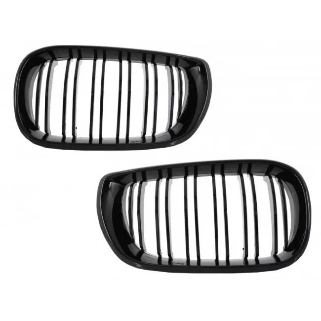 Central Kidney Grilles suitable for BMW 3 Series E46 Facelift (10.2001-2005) Double Stripe M Design Piano Black