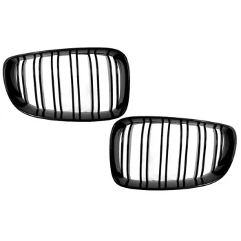 Central Grilles Kidney Grilles suitable for BMW 1 Series E81 E82 E87 E88 M1 M (2007-2011) LCI Double Stripe M Design Piano Black