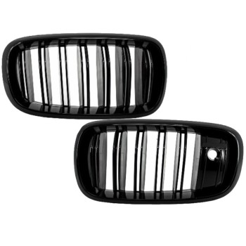 Central Grilles Kidney suitable for BMW X5 X6 F15 F16 (2014-up) X5M X6M Double Stripe Design M-Package Sport with Camera