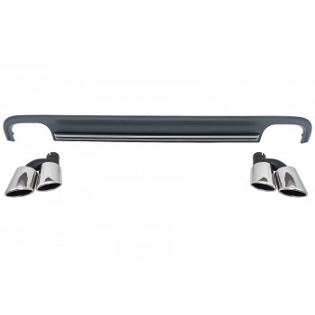 Rear Bumper Valance Diffuser suitable for Audi A7 4G (2010-2014) with Exhaust Tips S7 Facelift Design