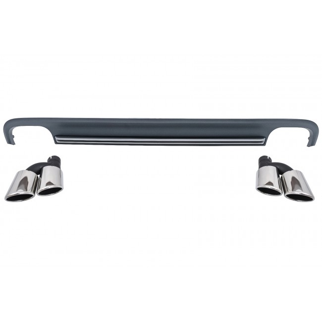 Rear Bumper Valance Diffuser suitable for Audi A7 4G (2010-2014) with Exhaust Tips S7 Facelift Design